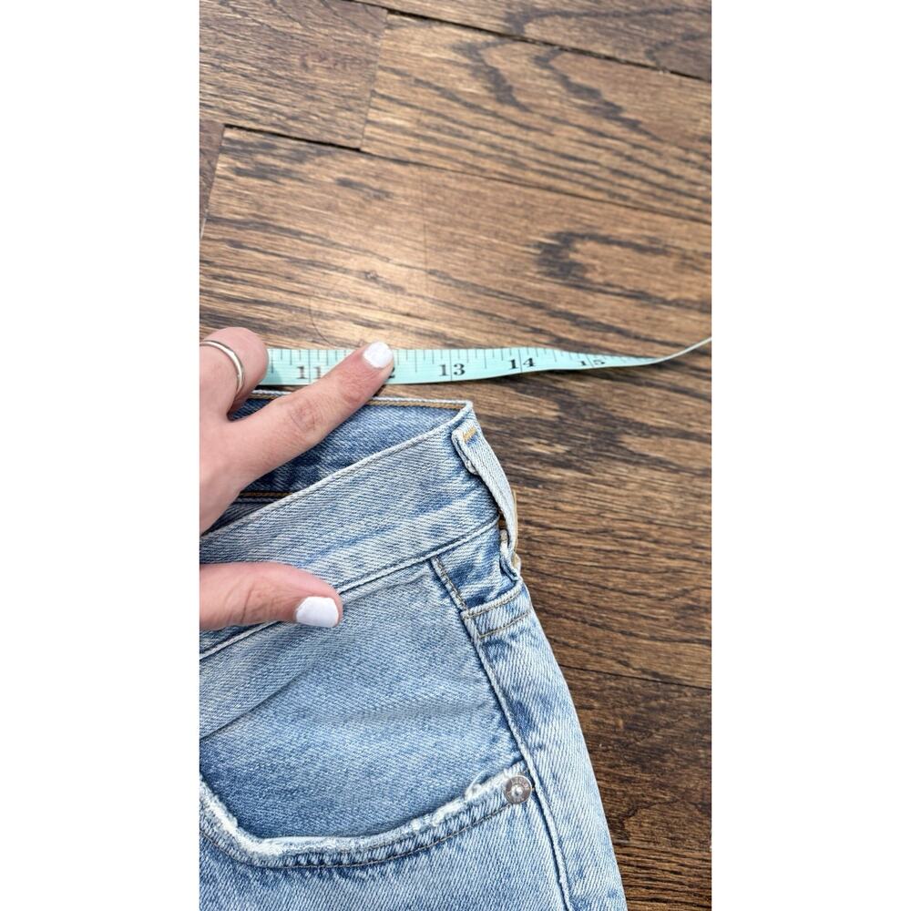 Agolde Criss Cross Upsized Jean High Rise Cross Front Straight Leg Size 25 2661 - Picture 10 of 12